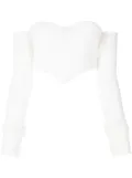 Ermanno Scervino off-shoulder cashmere corset top - White