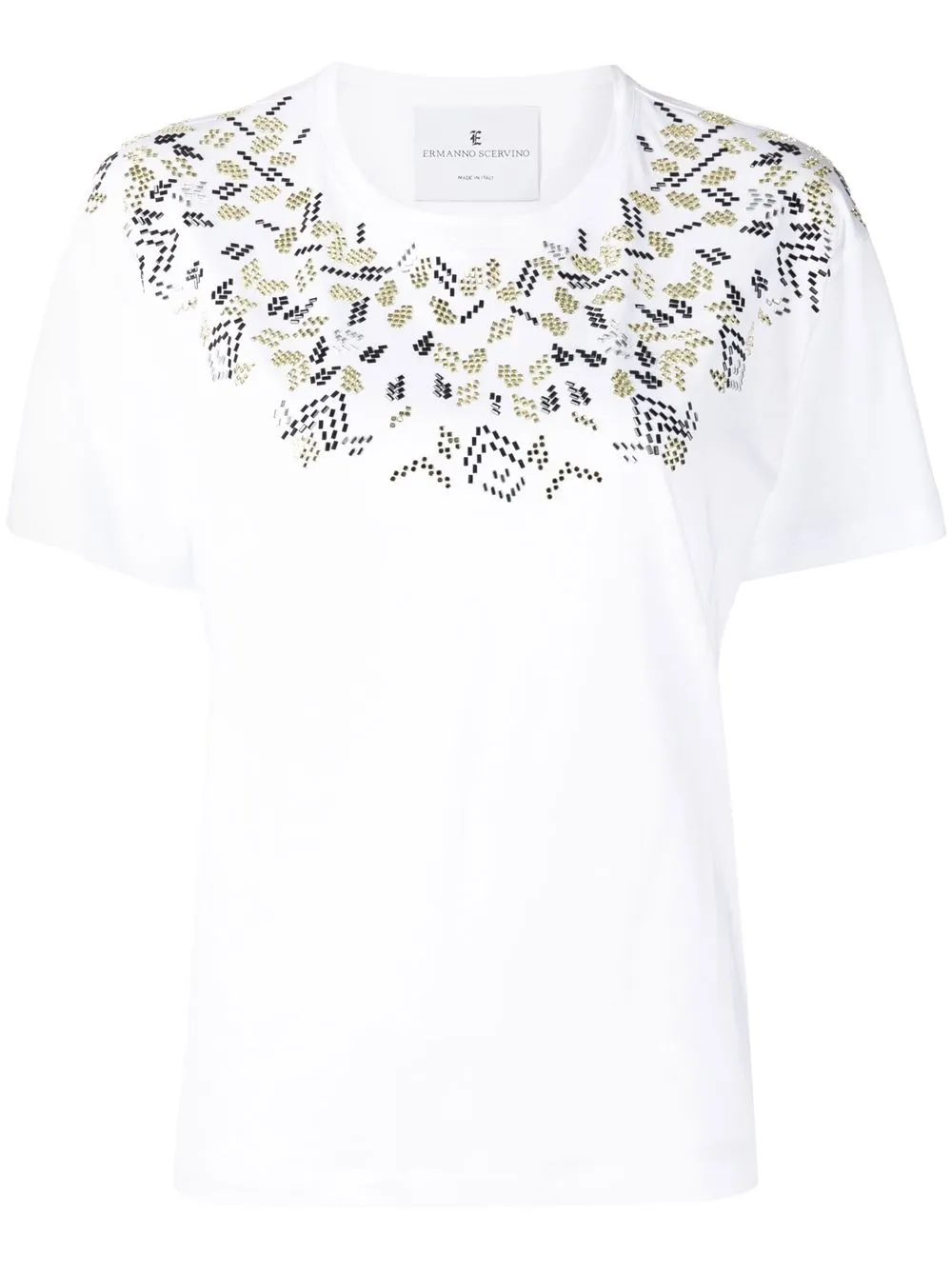 

Ermanno Scervino playera con detalles de strass - Blanco