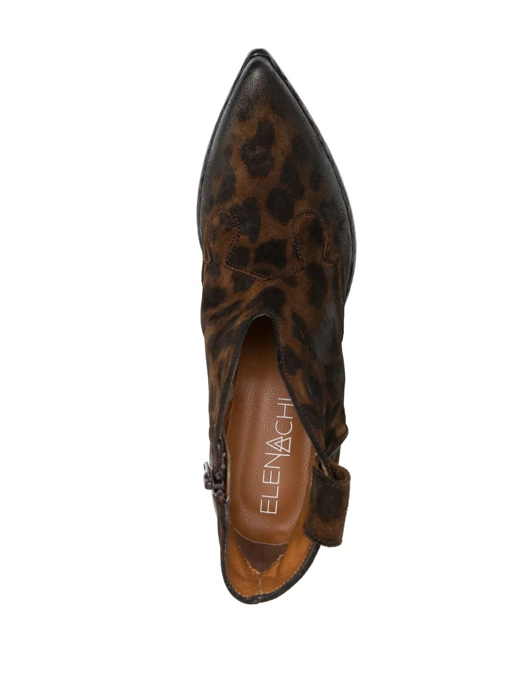 Elena Iachi Leopard-print Pointed-toe Ankle Boots In Brown