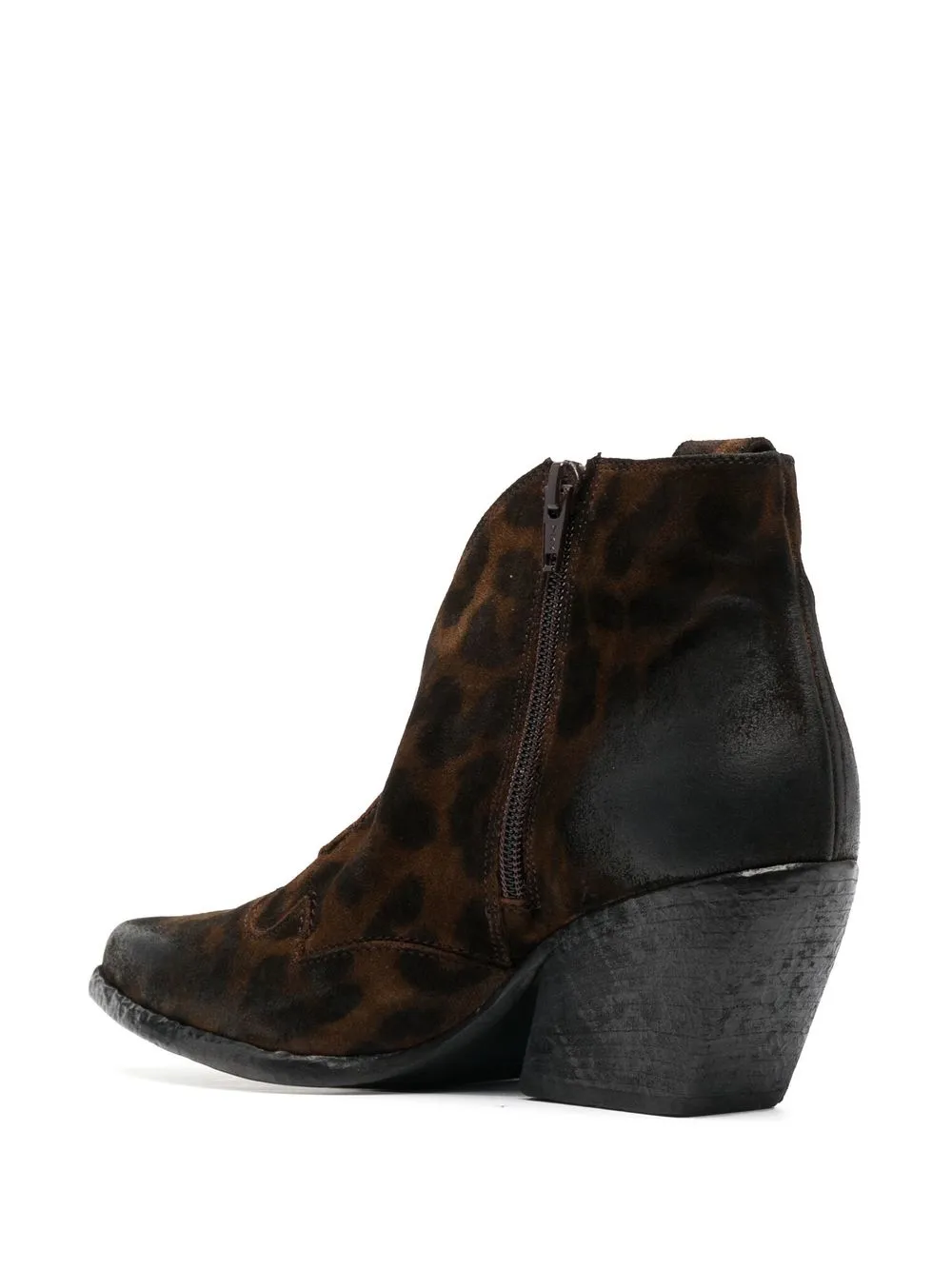 Elena Iachi Leopard-print Pointed-toe Ankle Boots In Brown