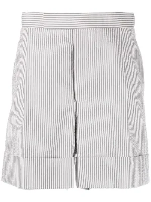 Thom Browne ストライプ シアサッカー ショートパンツ | グレー