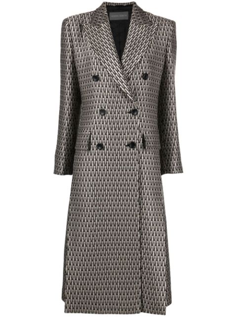 Alberta Ferretti patterned-jacquard double-breasted coat