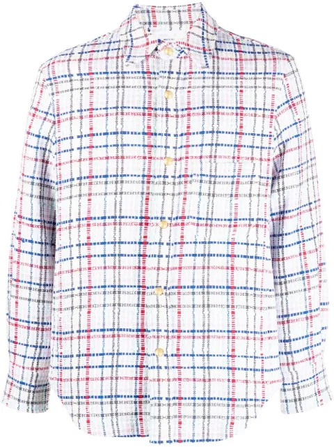 Thom Browne sobrecamisa de tweed con motivo de cuadros gingham