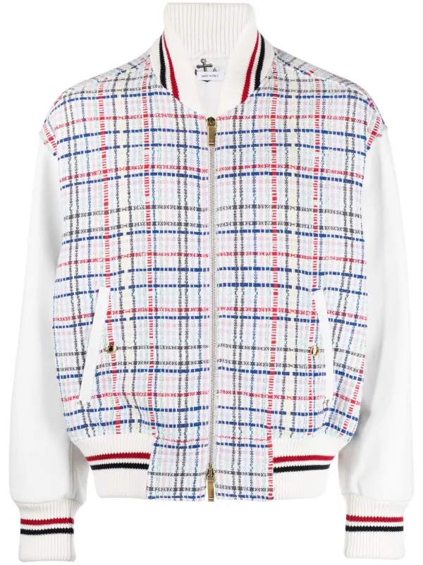 Thom Browne gingham check Bomber Jacket Farfetch