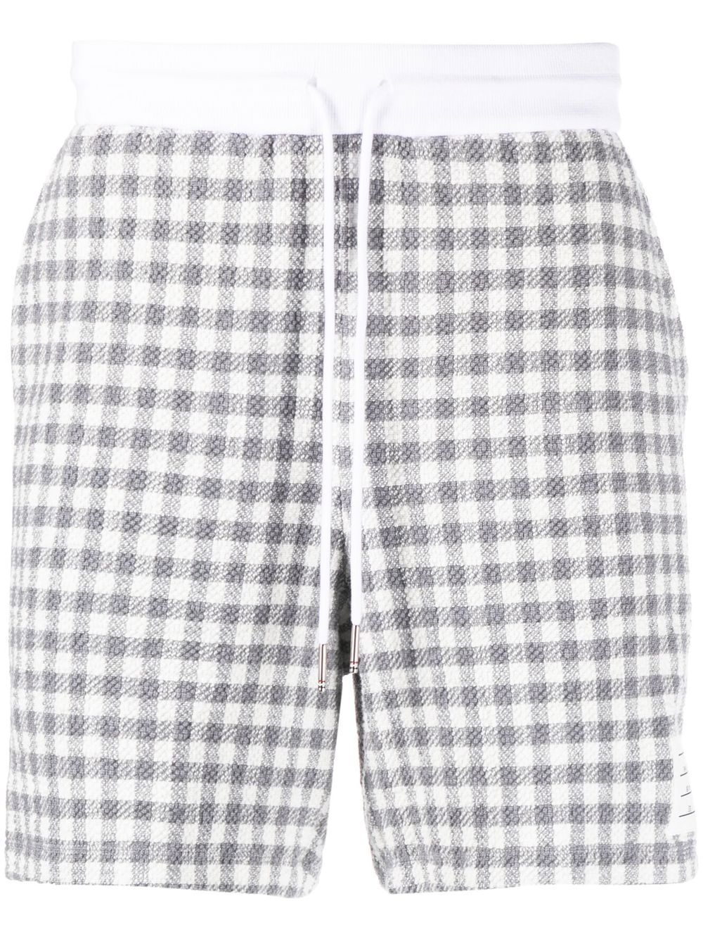 Thom Browne gingham-check track shorts - Grey