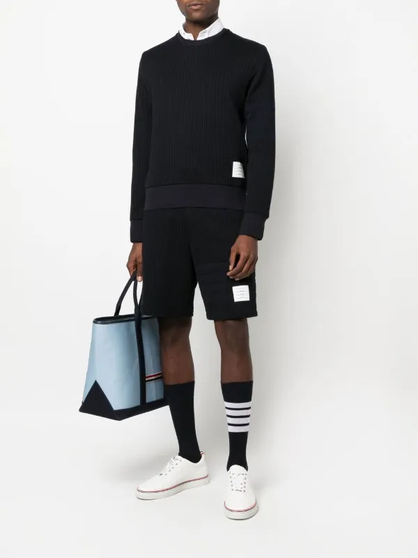 THOM BROWNE. ネイビー 4BAR ショーツ ハーフパンツ S相当 Thom Browne 4BAR トラックショートパンツ | ブルー | FARFETCH JP