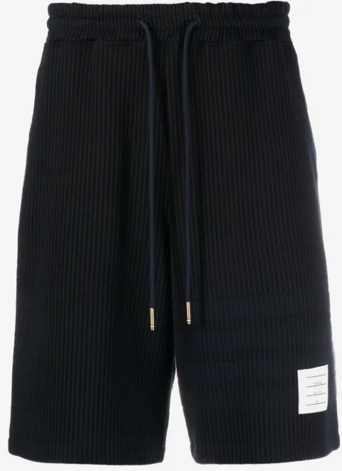Thom Browne شورت رياضي بنسيج قطني وزينة 4 خطوط