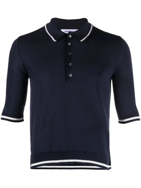 Thom Browne Polo con dettaglio a contrasto