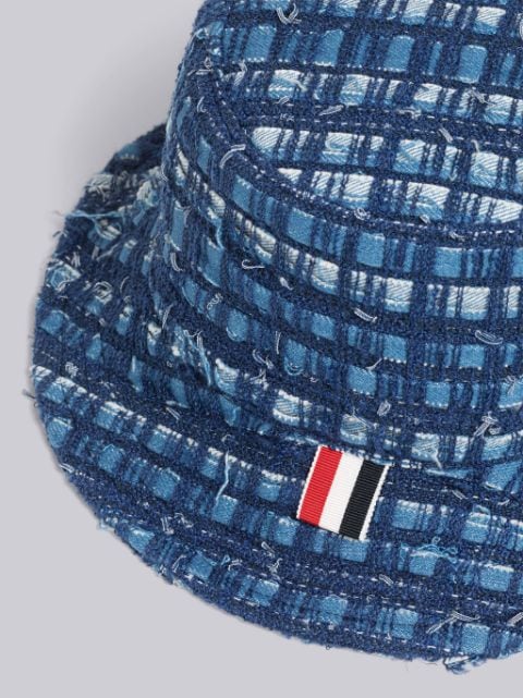 Navy Cotton Reversible Bucket Hat | Thom Browne Official