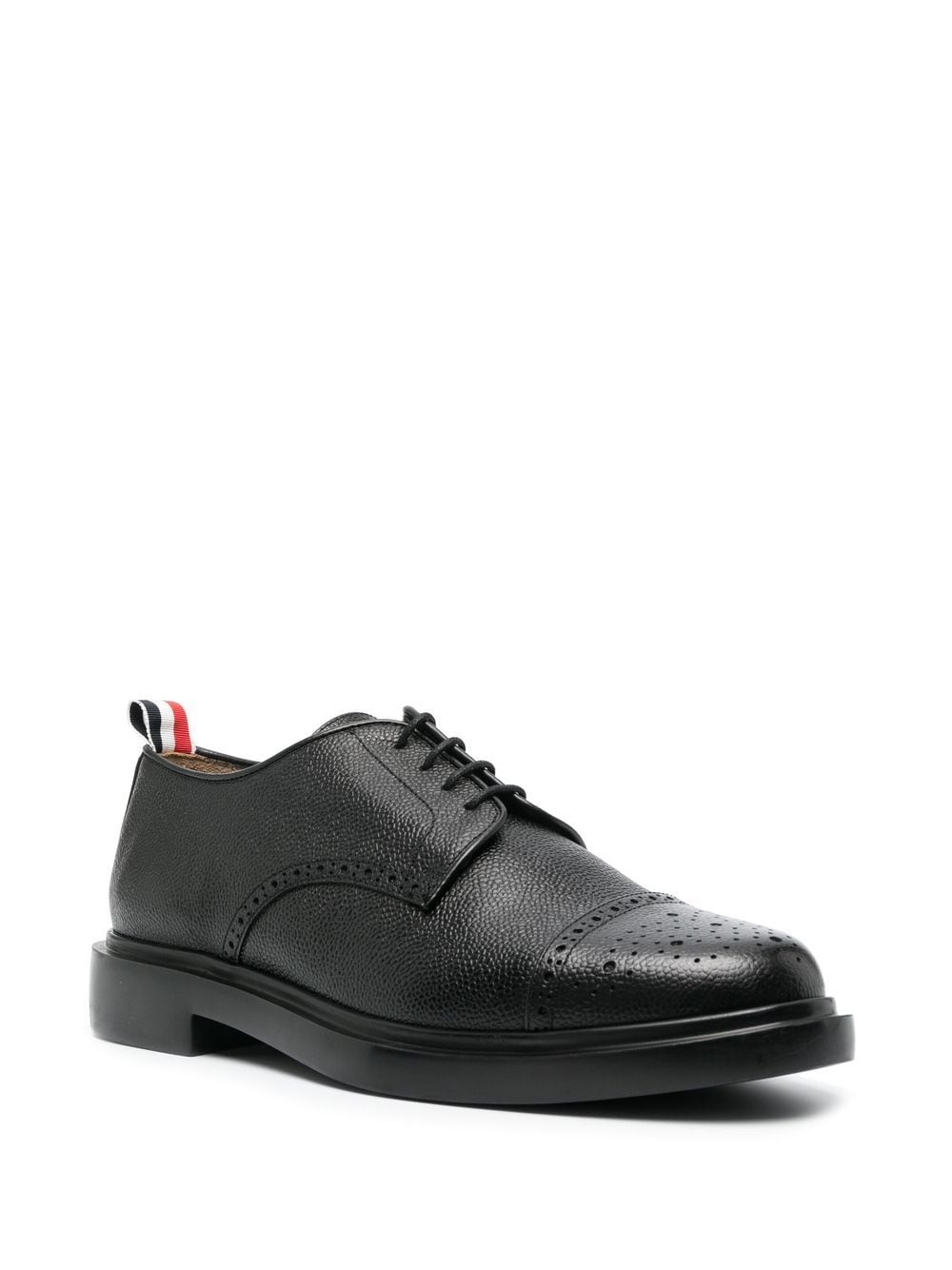 Shop Thom Browne Almond-toe Derby Shoes In Black
