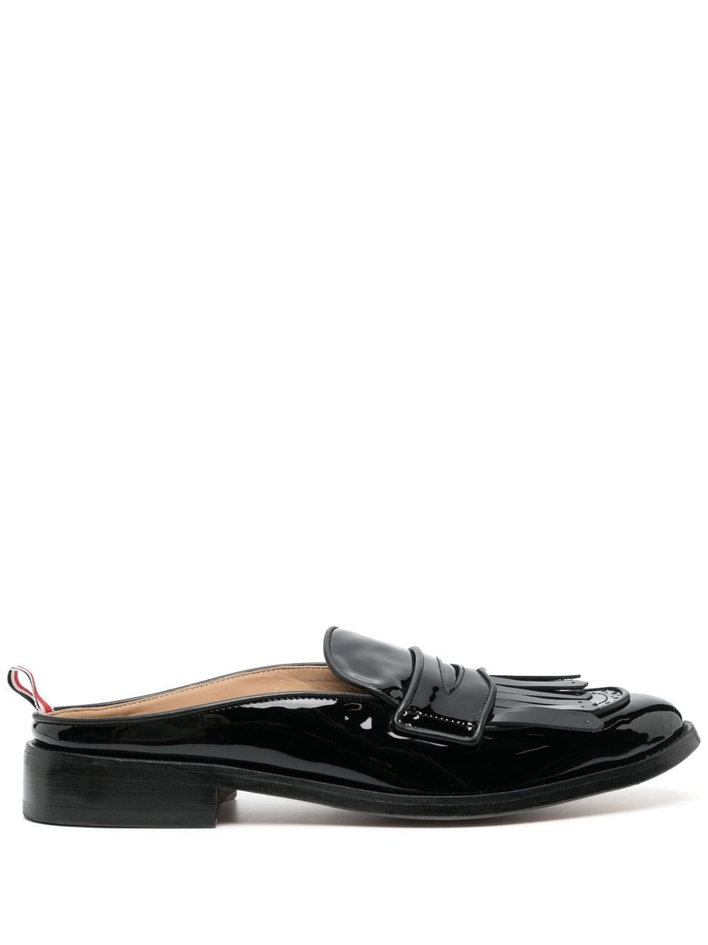 Thom Browne Patent Mule Loafers In Black