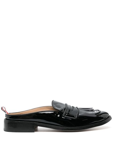 Thom Browne patent mule loafers
