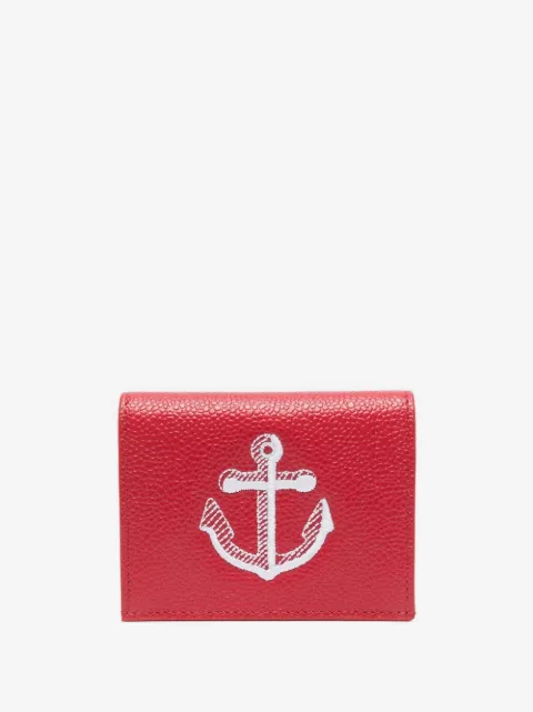 Thom Browne tarjetero con bordado Anchor