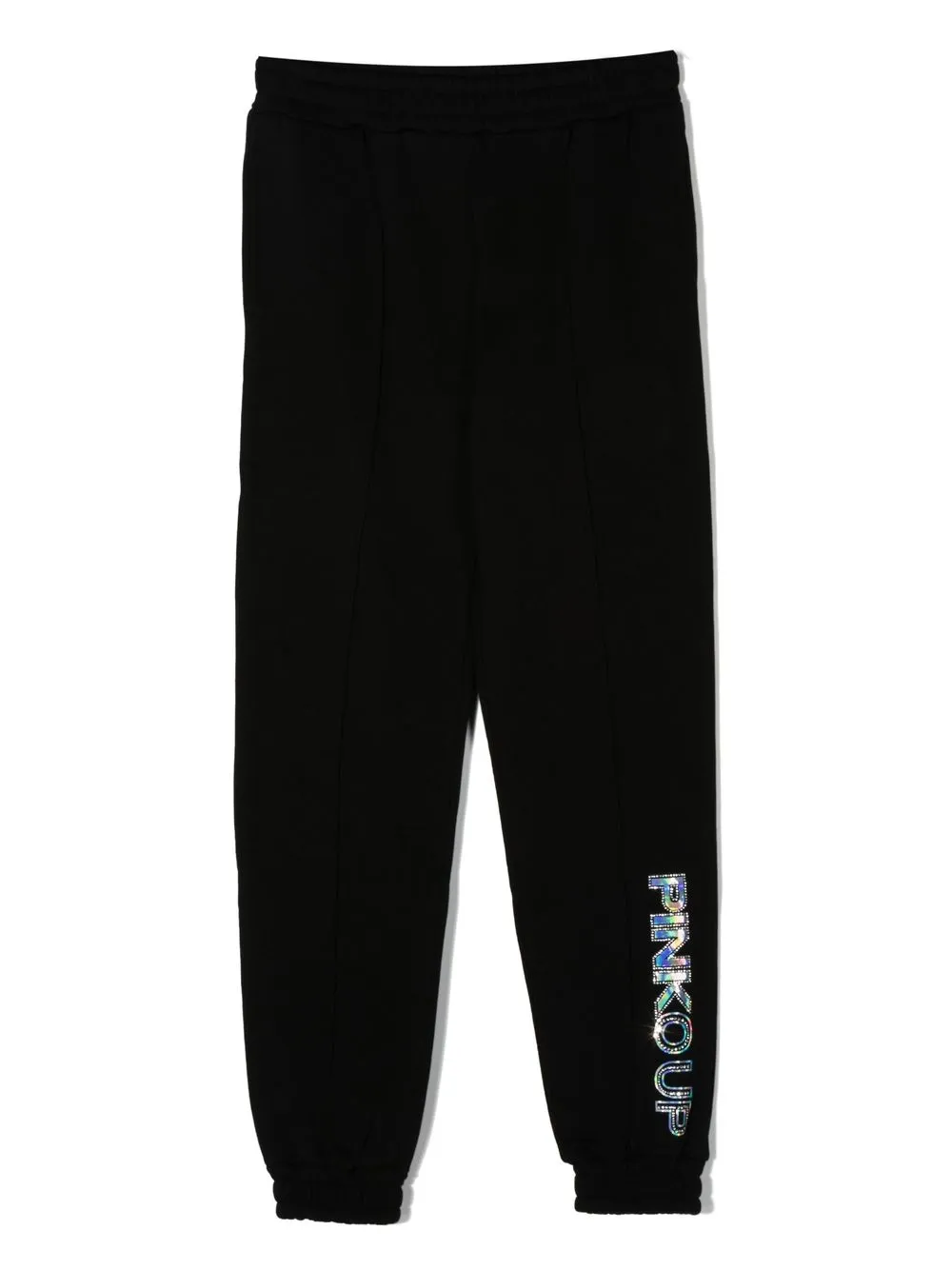 

Pinko Kids TEEN rhinestone holographic logo track pants - Black