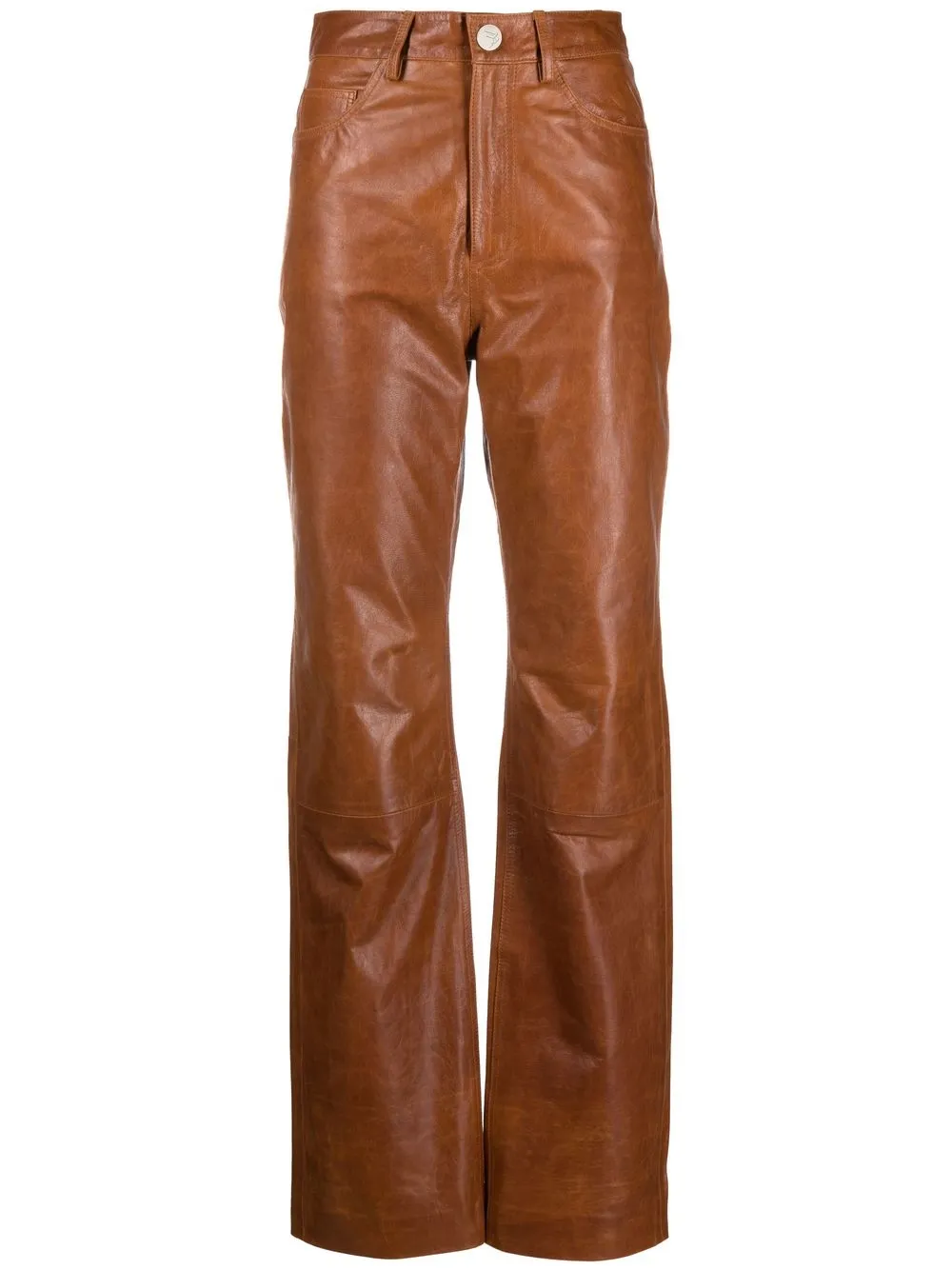 

REMAIN straight-leg leather trousers - Brown