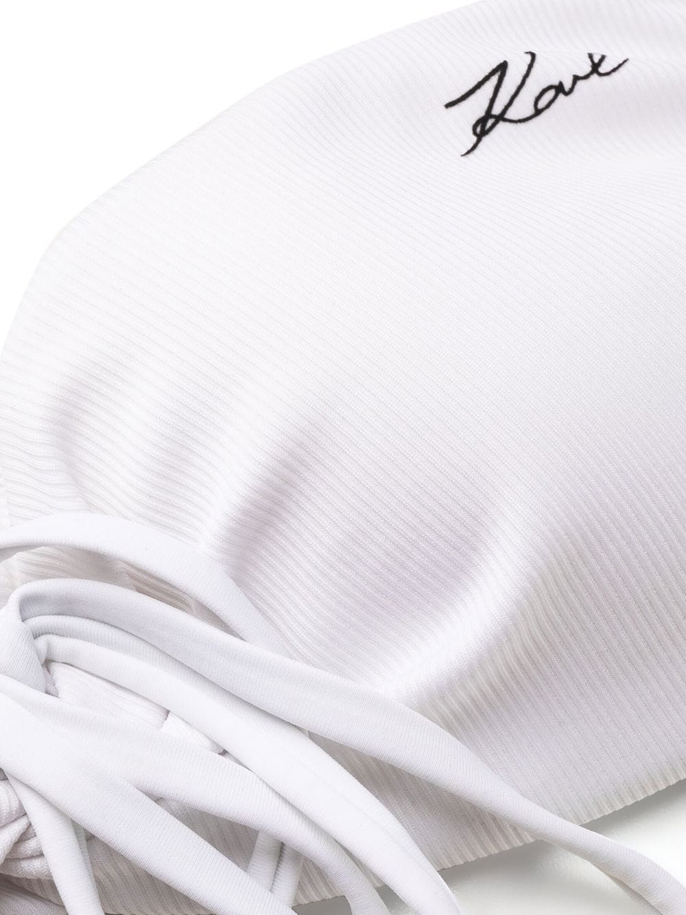 Shop Karl Lagerfeld Karl Dna Bandeau Bikini Top In White