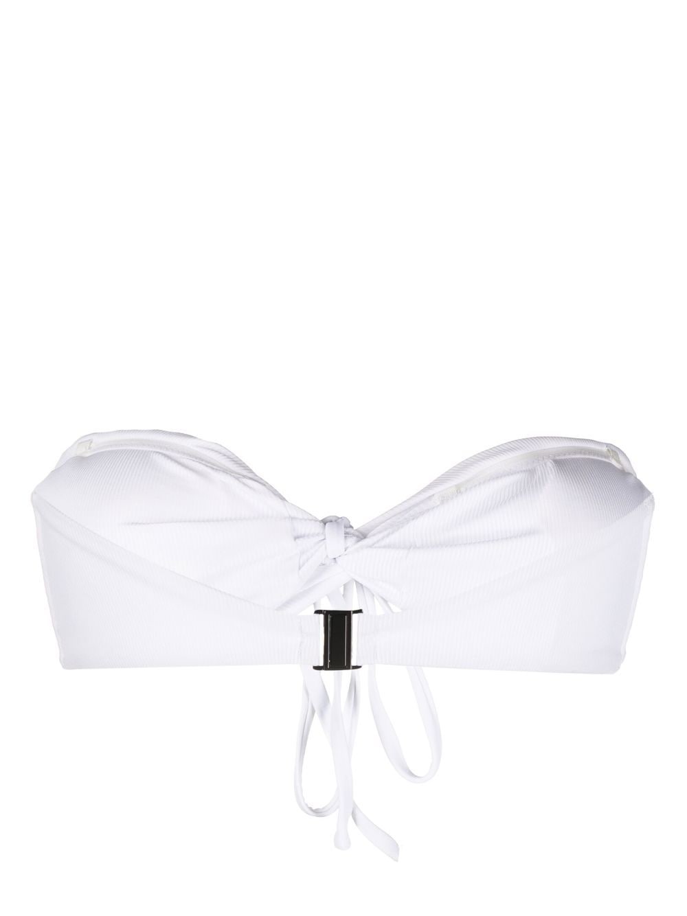 Shop Karl Lagerfeld Karl Dna Bandeau Bikini Top In White