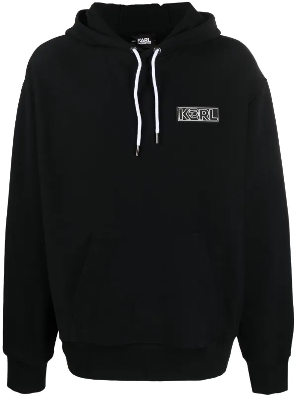 Karl Lagerfeld Ikon organic-cotton Hoodie Black FARFETCH PH