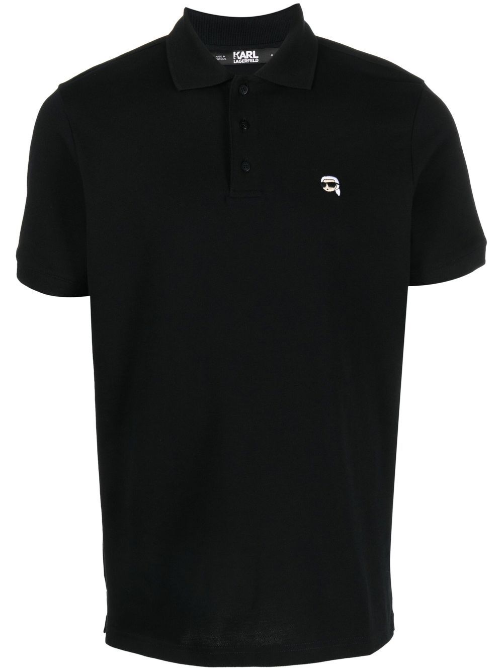 Karl Lagerfeld Ikonik 2.0 Embroidered Polo Shirt In Black