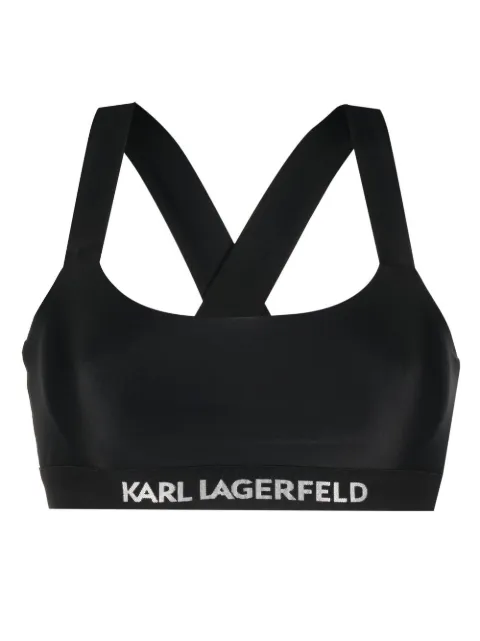 Karl Lagerfeld top de bikini con tiras cruzadas