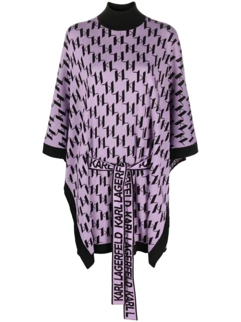 karl lagerfeld logo嵌花束腰斗篷