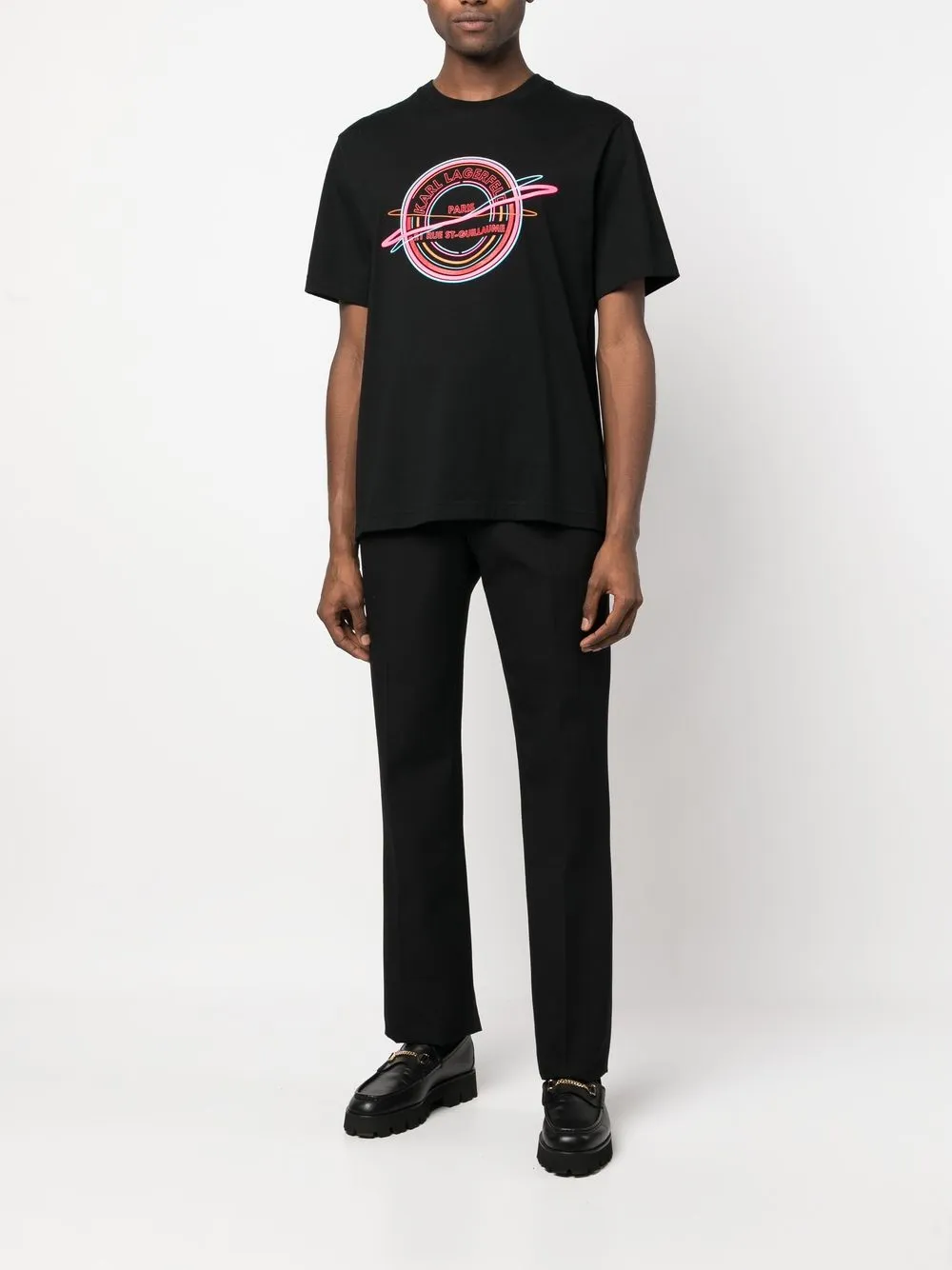 Karl Lagerfeld T-shirt met logoprint - Zwart
