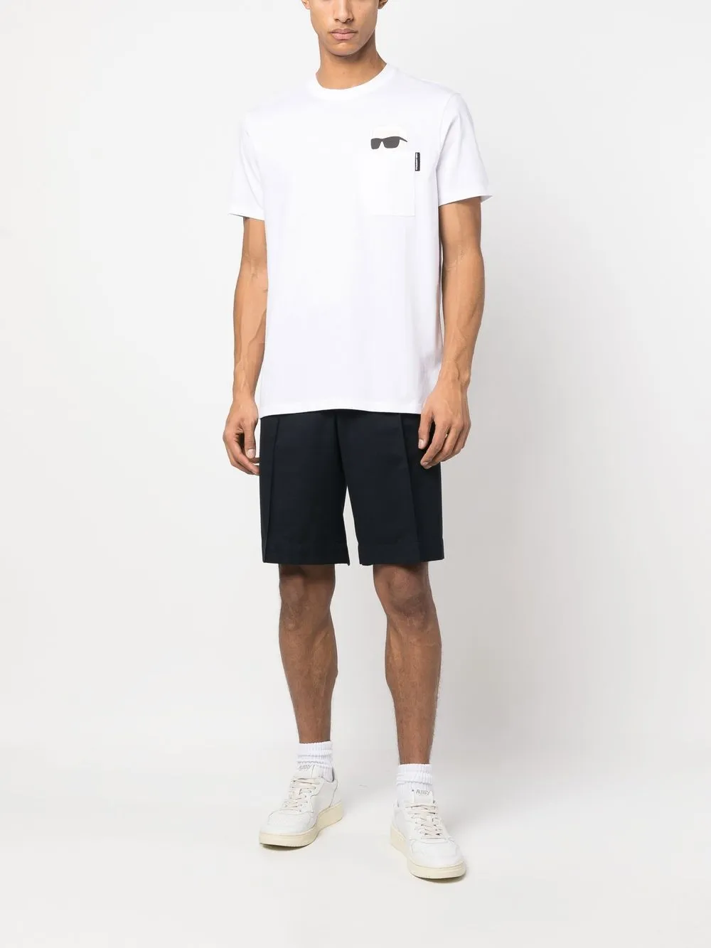 Karl Lagerfeld T-shirt met borstzak - Wit