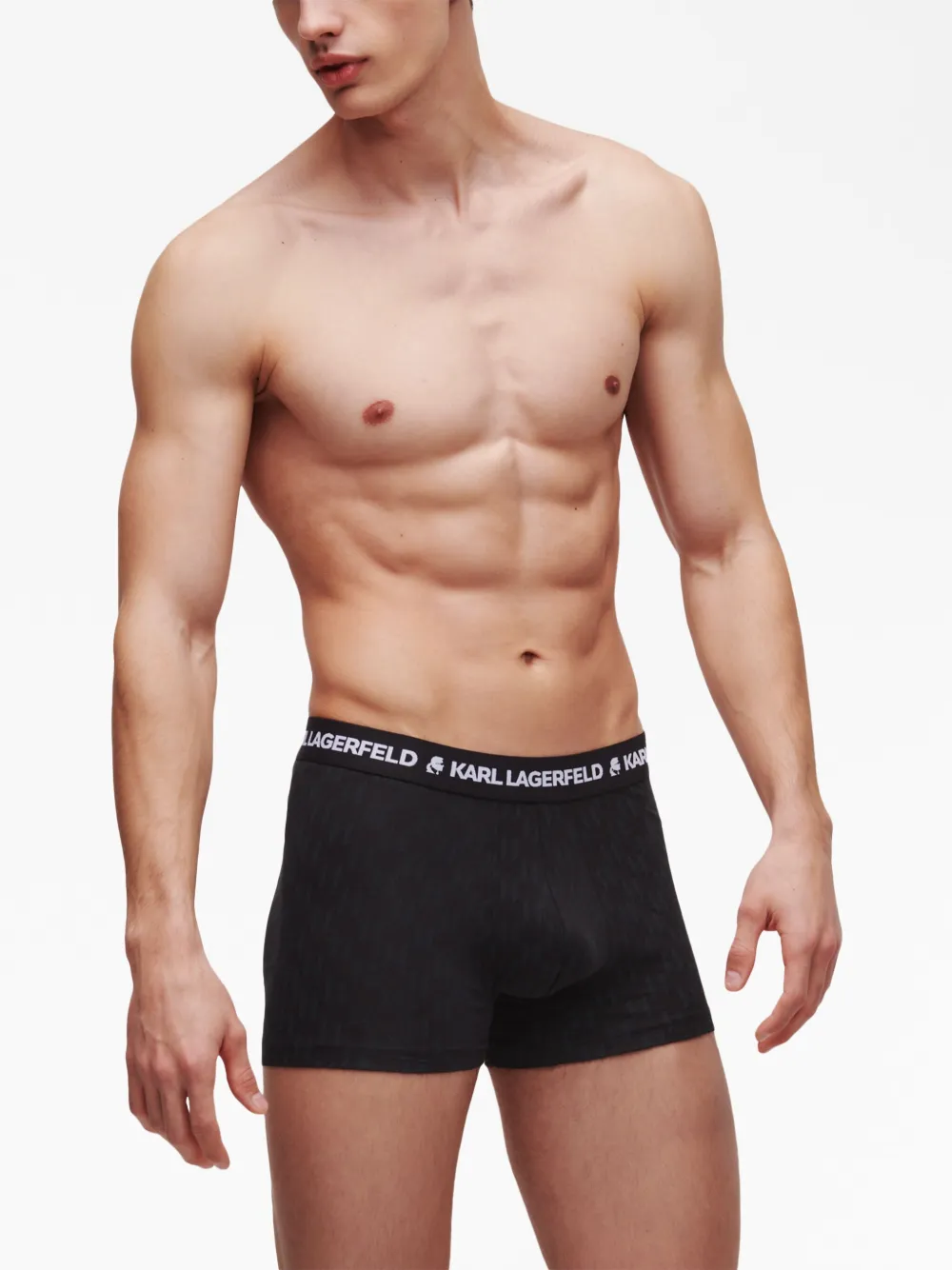 Karl Lagerfeld 3-pack boxershorts met logoband - Zwart