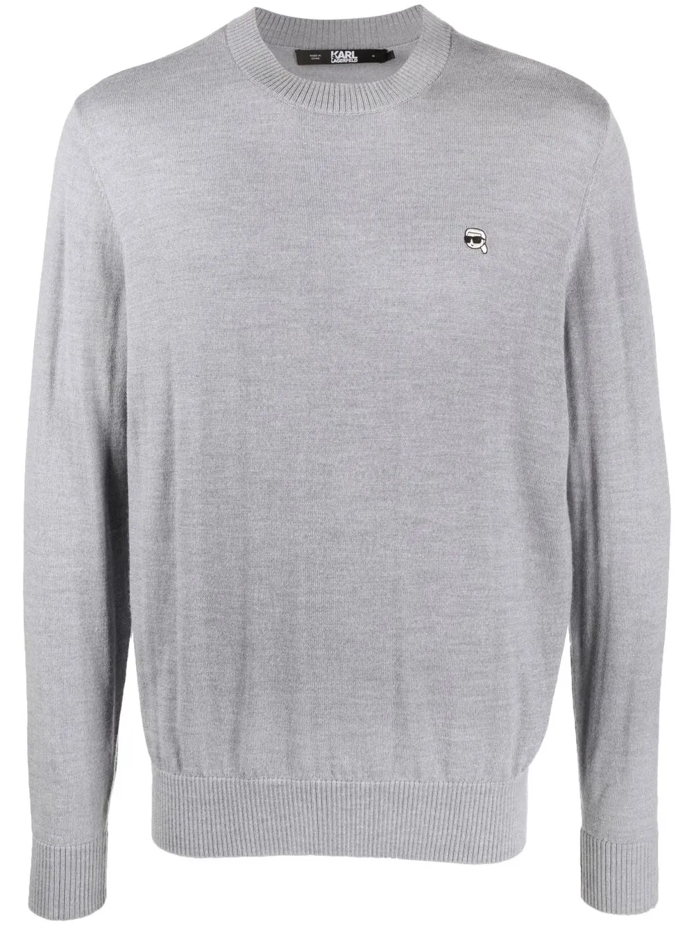 Karl Lagerfeld Ikonik 2.0 Crew-neck Jumper In Grey