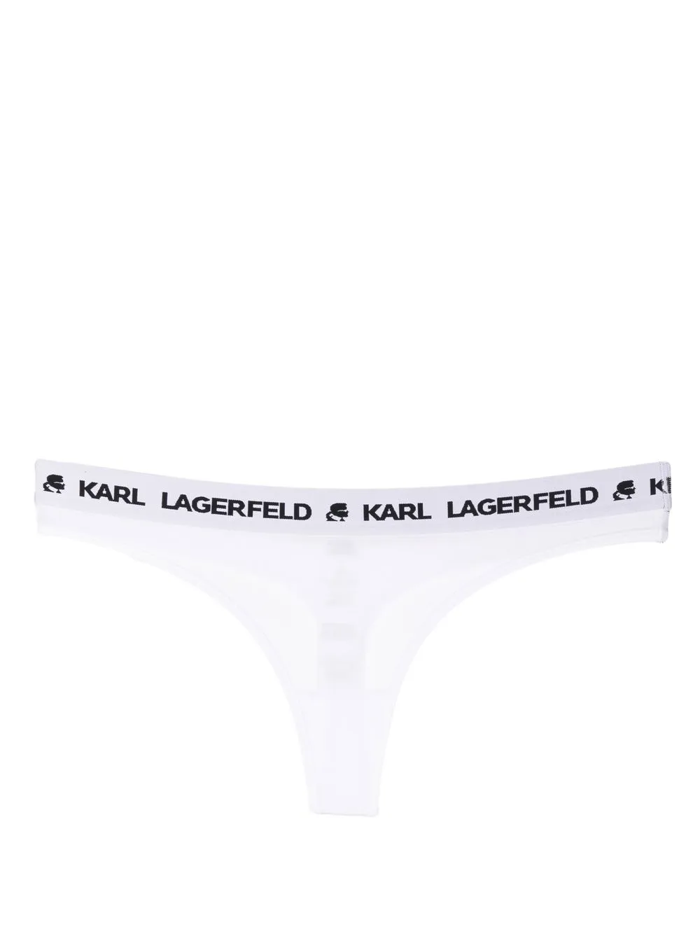 

Karl Lagerfeld logo-waist thong - White