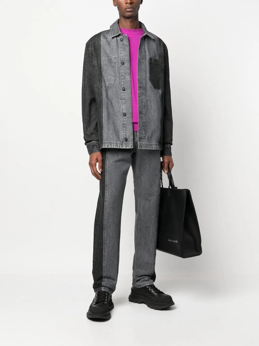 Karl Lagerfeld Shirtjack met colourblocking - Grijs