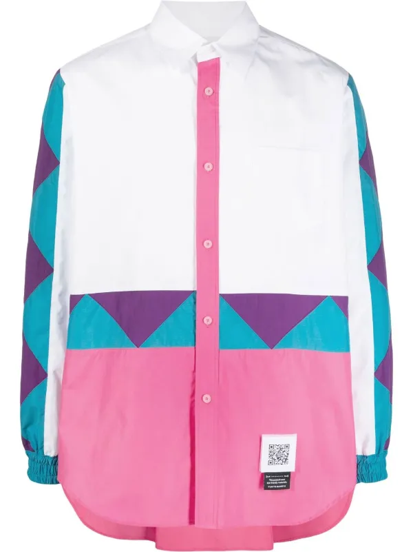 Fumito Ganryu colour-block Windbreaker Shirt | White | FARFETCH
