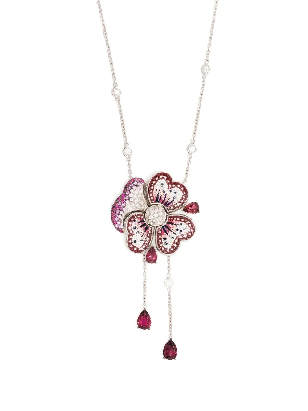 

SICIS JEWELS collar en oro blanco de 18kt con gemas - Plateado