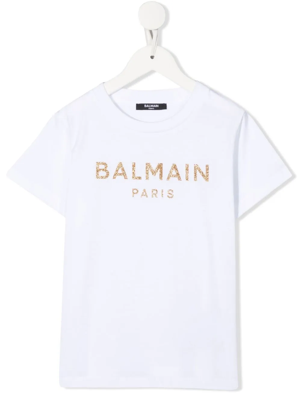 

Balmain Kids playera con logo y glitter - Blanco