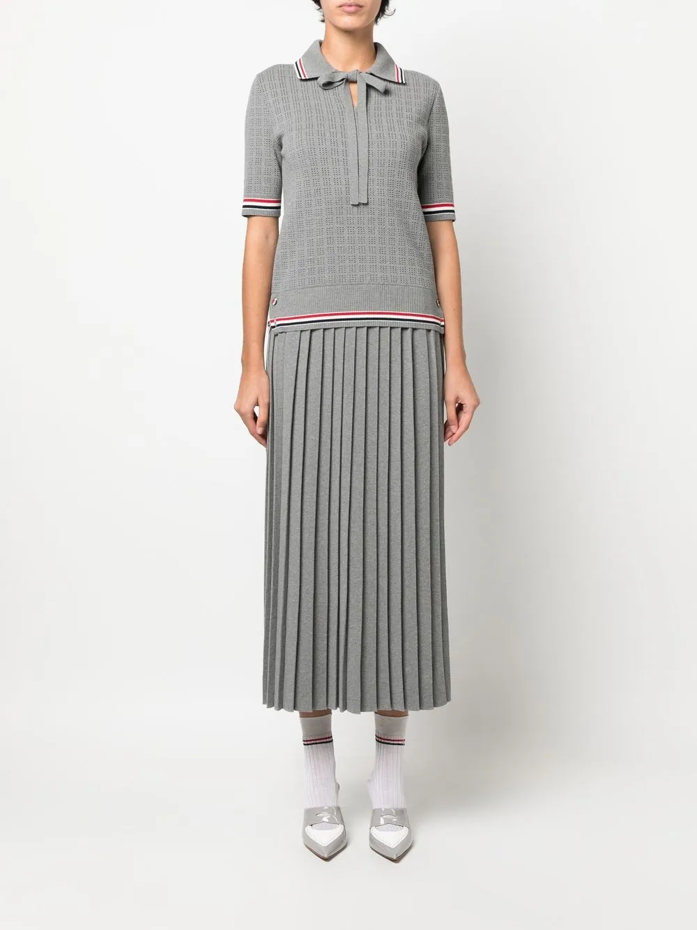 Thom Browne pleated midi skirt - Grijs