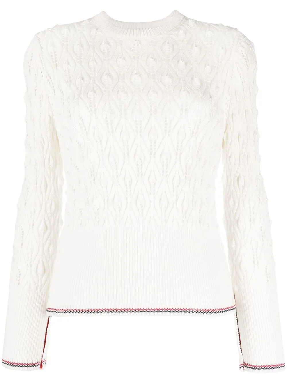 

Thom Browne pointelle-knit jumper - White