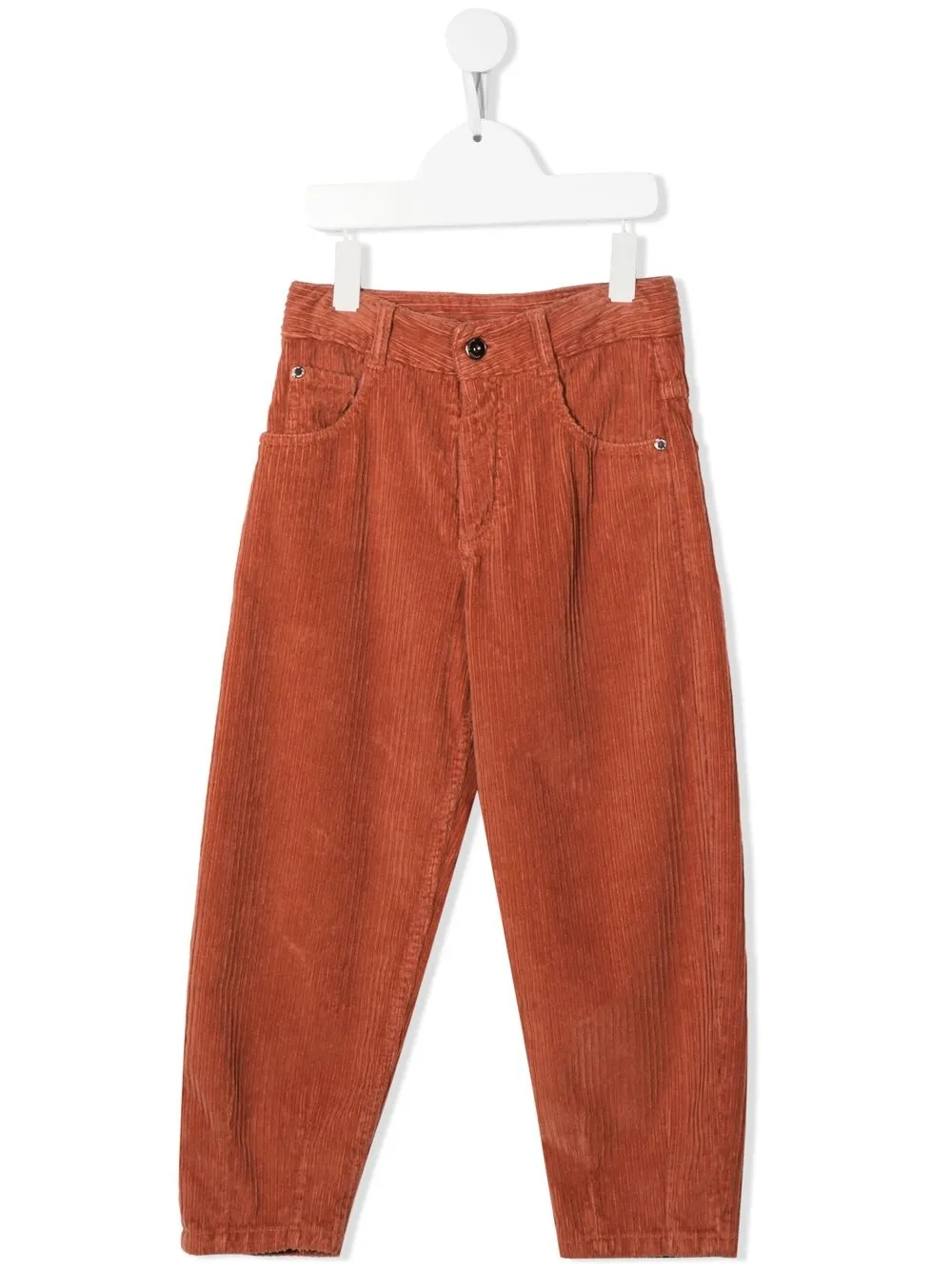 

Brunello Cucinelli Kids pantalones de pana ajustados - Naranja