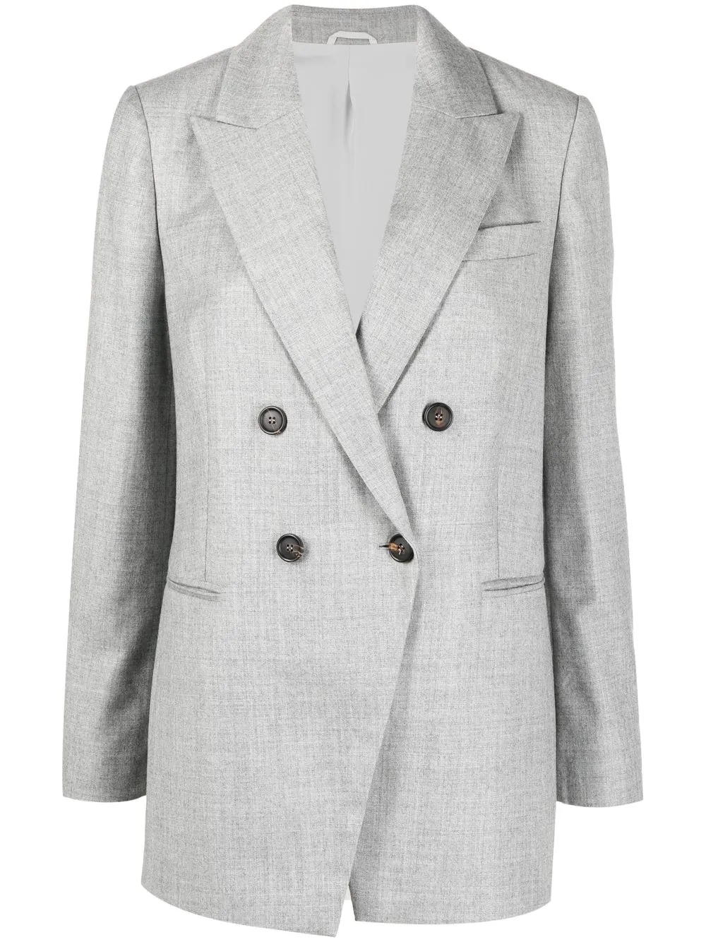 

Brunello Cucinelli double-breasted woven jacket - Grey