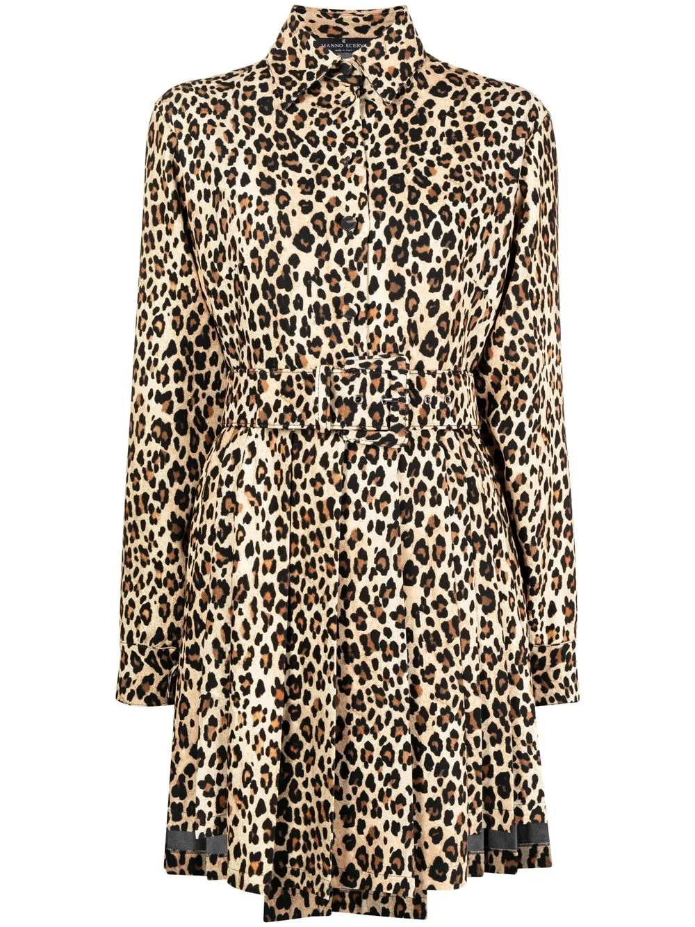 

Ermanno Scervino vestido camisero mini con motivo de leopardo - Marrón