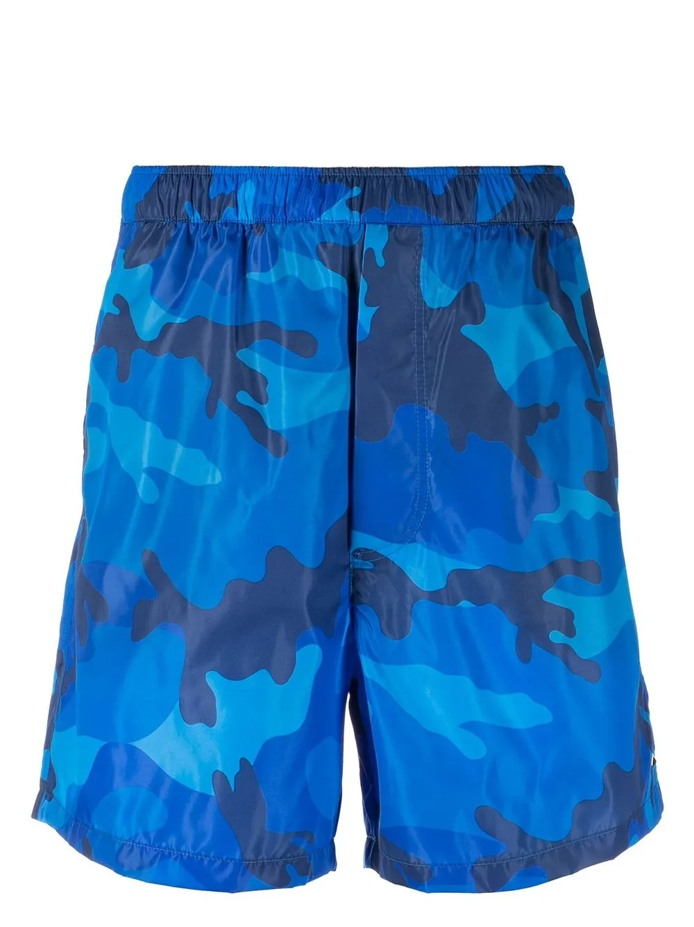 

Valentino shorts de playa con estampado militar - Azul