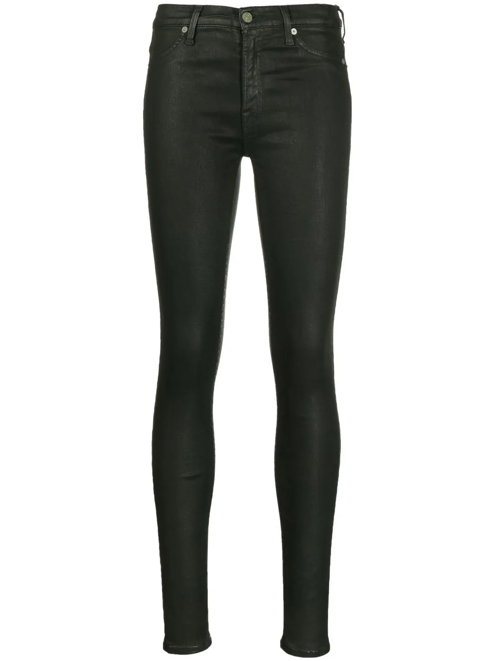 

7 For All Mankind coated skinny-cut jeans - Green