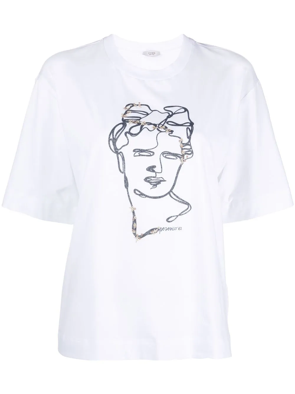 

Peserico embroidered face T-shirt - White