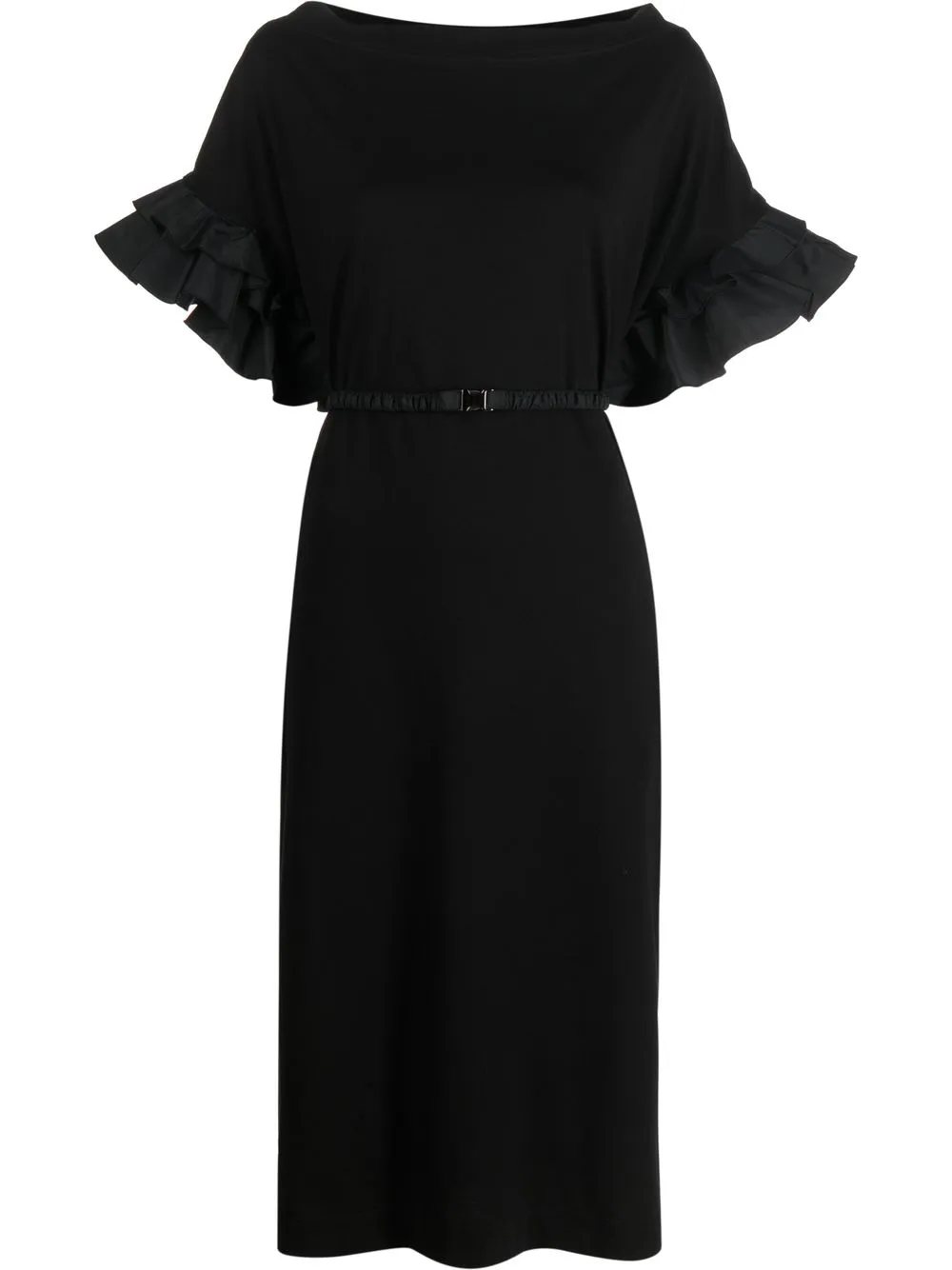 

Moncler ruffle-cuffs midi dress - Black