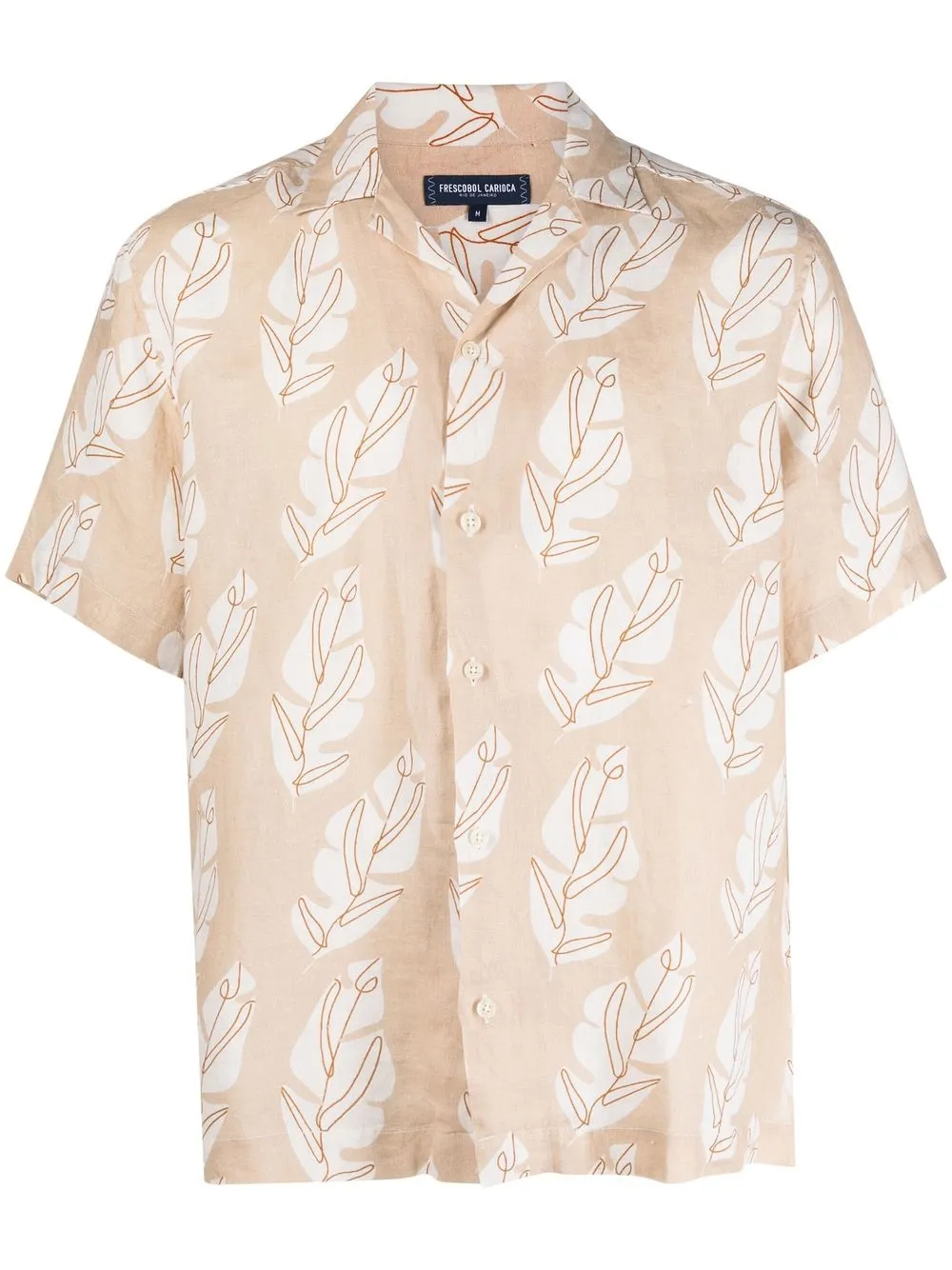 

Frescobol Carioca leaf-print linen shirt - Neutrals