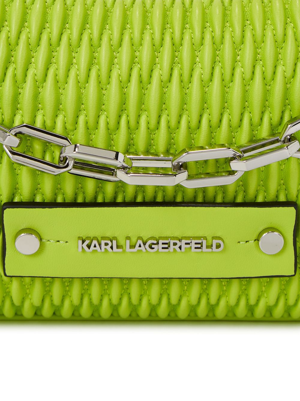 Shop Karl Lagerfeld K/kushion Logo-lettering Shoulder Bag In Green