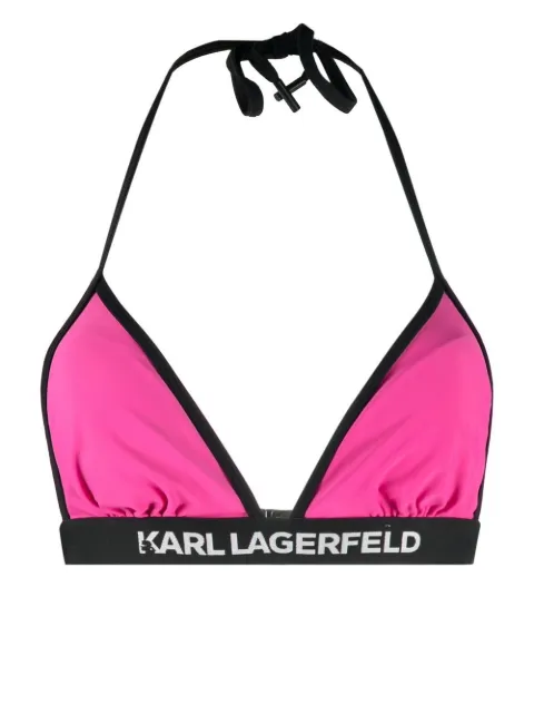 Karl Lagerfeld logo-band bikini top
