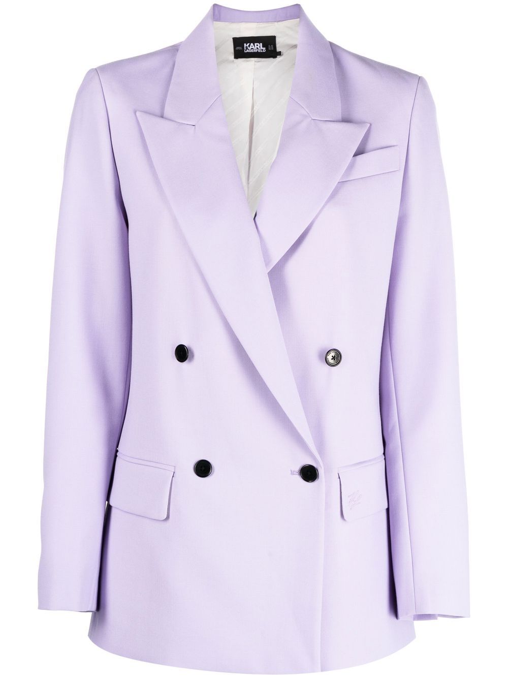Karl Lagerfeld Tailored Double-breasted Blazer In Purple