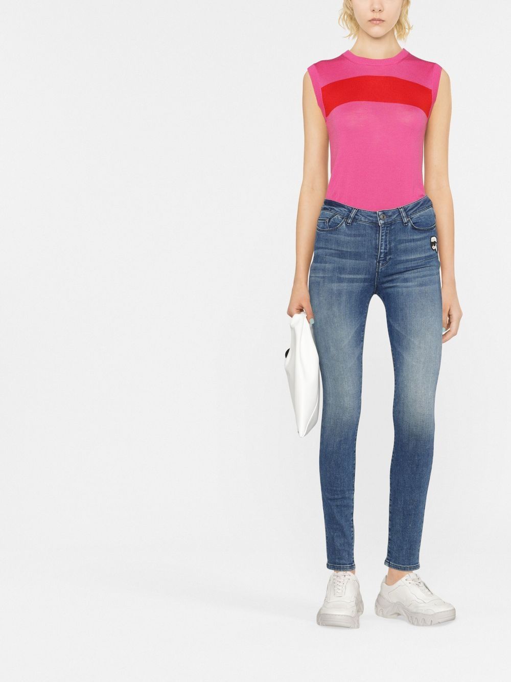 Shop Karl Lagerfeld Ikonik 2.0 Skinny Jeans In Blue