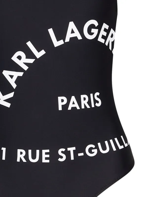 Karl Lagerfeld Logo-print Swimsuit | Black | FARFETCH JO