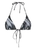 Karl Lagerfeld Rue St-Guillaume wraparound bikini top - Black